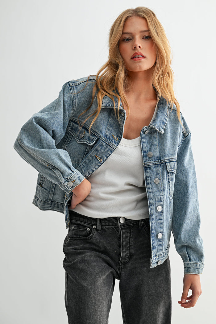 Jemina Denim - The Aura Cropped Denim Jacket -