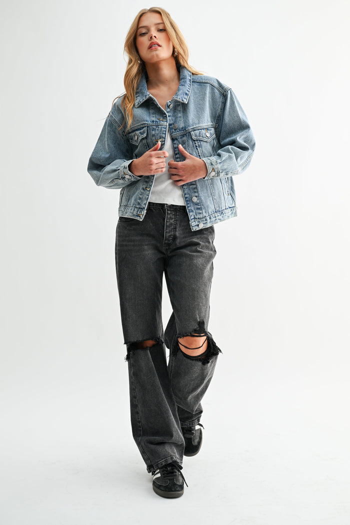 Jemina Denim - The Aura Cropped Denim Jacket -