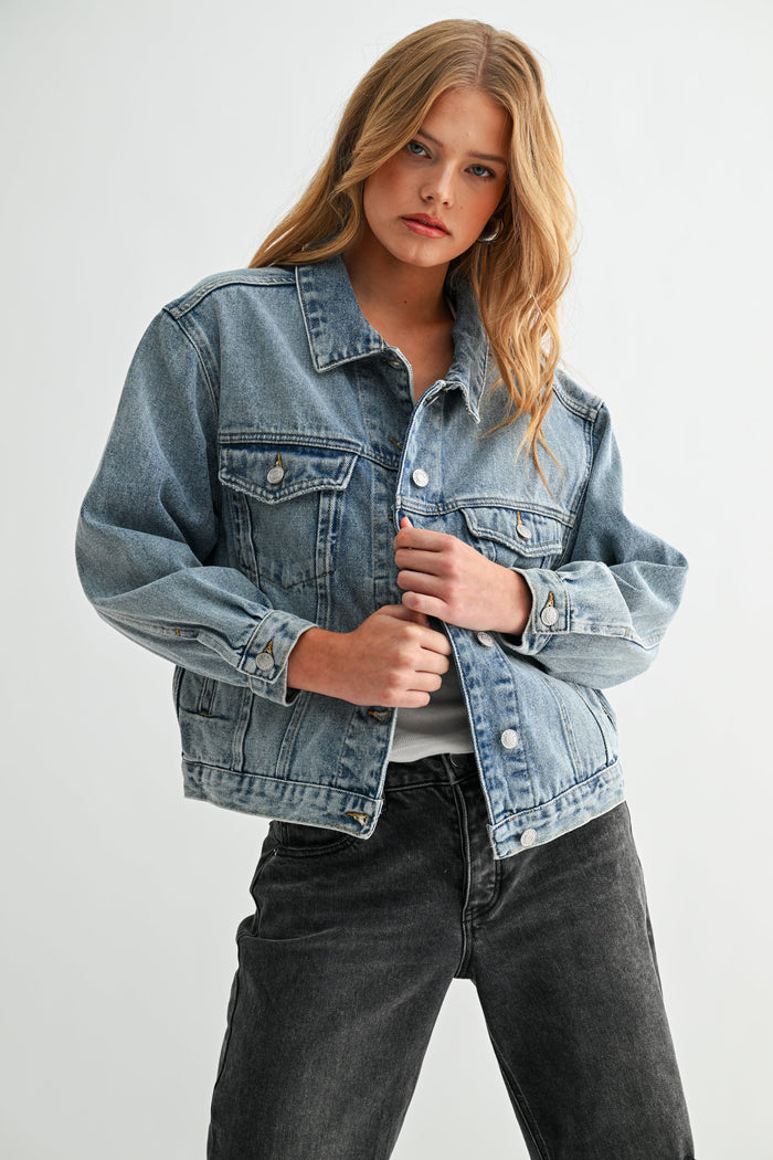 Jemina Denim - The Aura Cropped Denim Jacket -