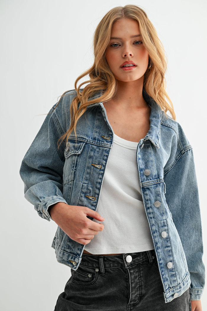 Jemina Denim - The Aura Cropped Denim Jacket -