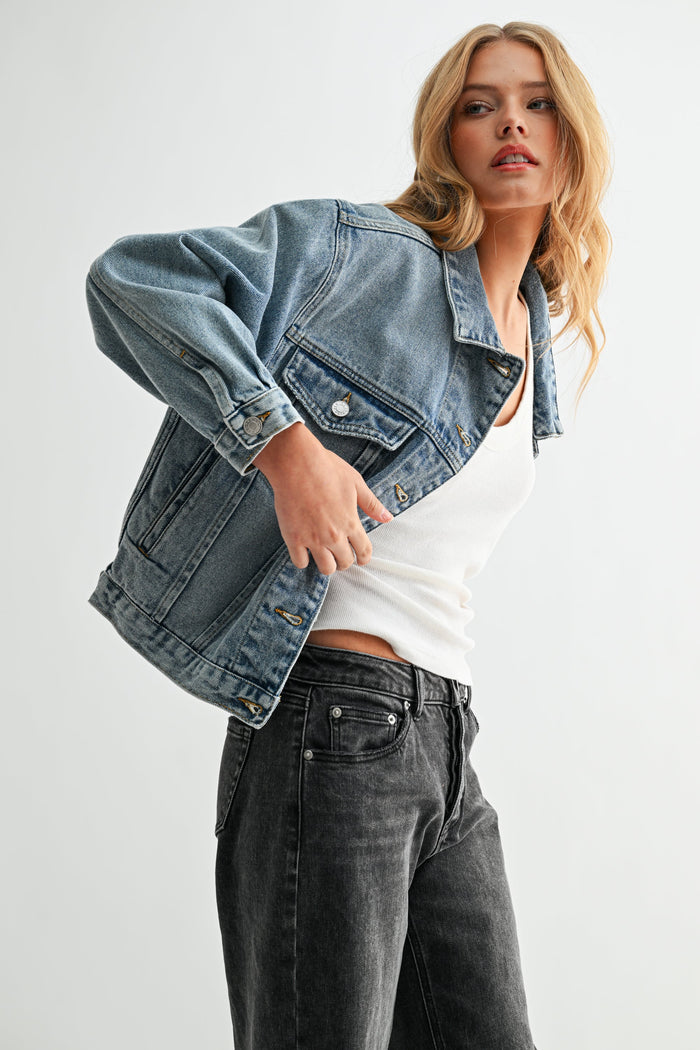 Jemina Denim - The Aura Cropped Denim Jacket -