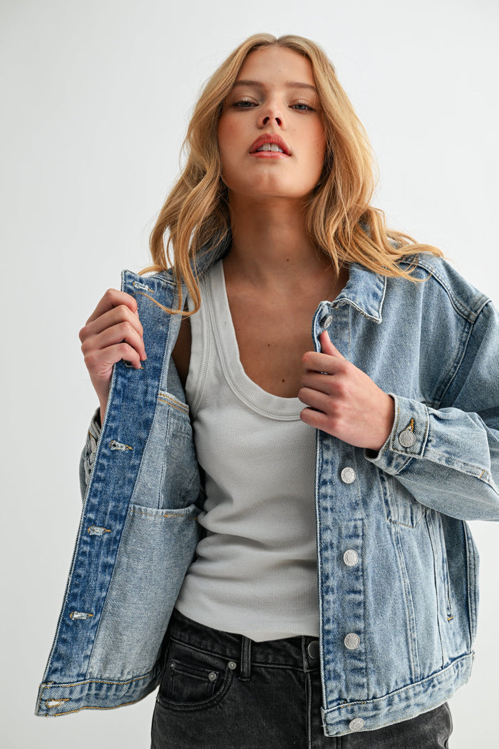 Jemina Denim - The Aura Cropped Denim Jacket -