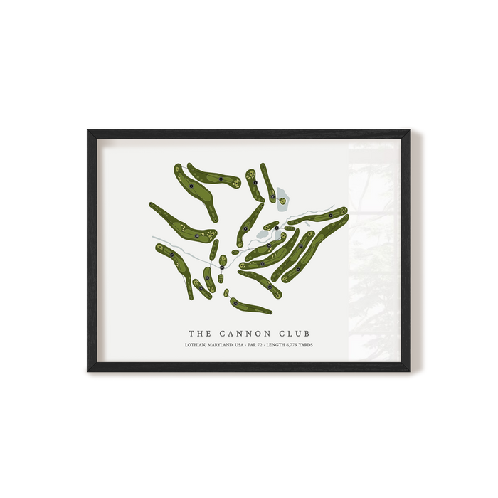 The Cannon Club | Golf Course Map | Black Frame