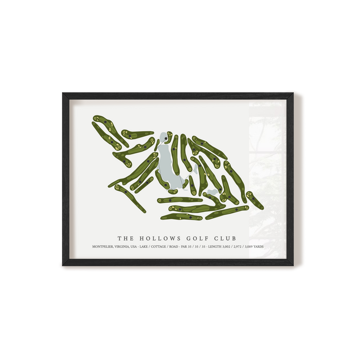 The Hollows Golf Club | Golf Course Map | Black+Frame
