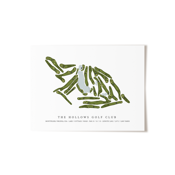 The Hollows Golf Club | Golf Course Map | Unframed