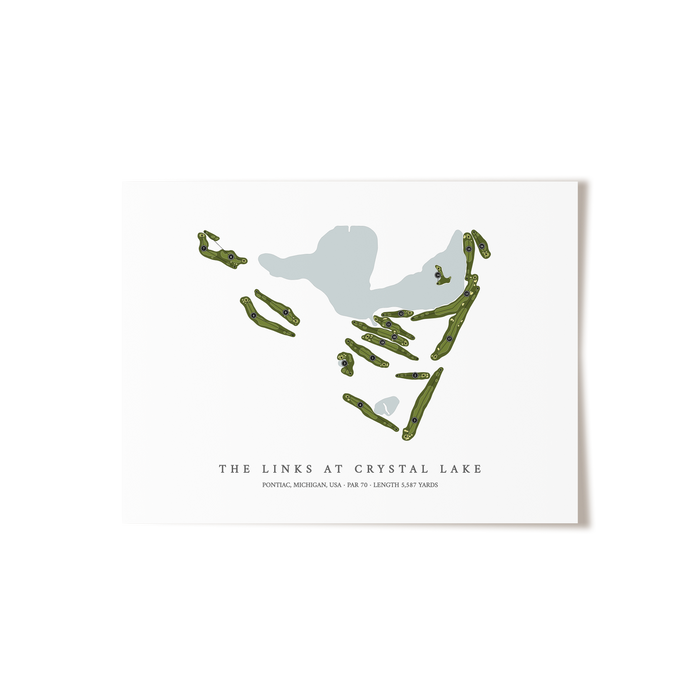 The Links at Crystal Lake | Golf Course Map | Unframed
