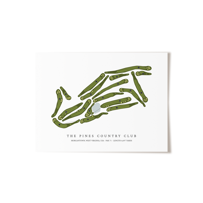 The Pines Country Club | Golf Course Map | Unframed