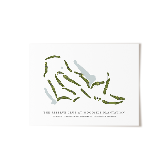 The Reserve Club At Woodside Plantation - The Reserve Course | Golf Course Map | Unframed
