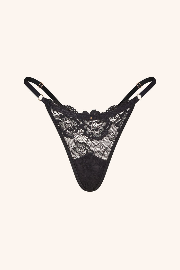Blush One Size / Black Thong Black