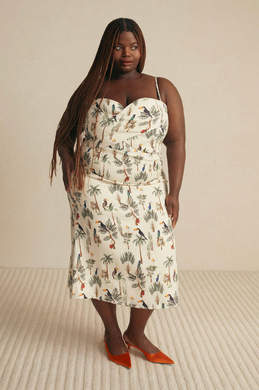 Tropics Print Wrap Crop Top