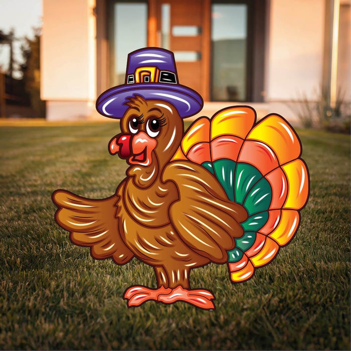 Turkey with purple hat