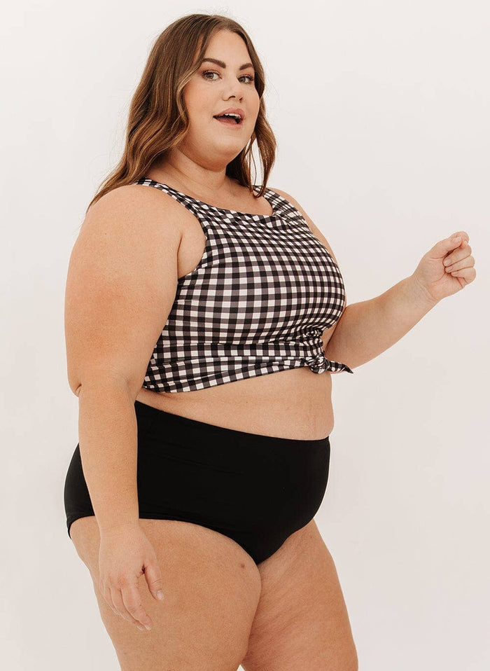 Ultra High-Waist Swim Bottom in Black