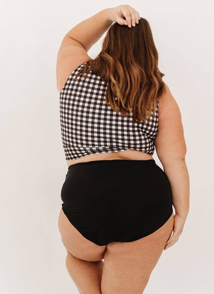 Ultra High-Waist Swim Bottom in Black