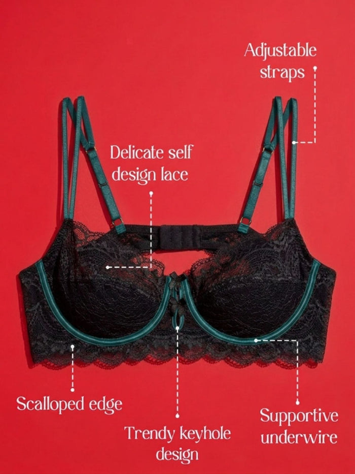 Underwired Non-Padded Lace Bra