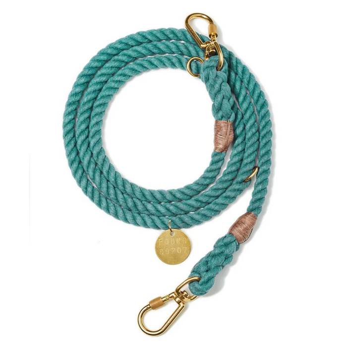 Found My Animal - Up-Cycled Rope Dog Leash - Teal -
