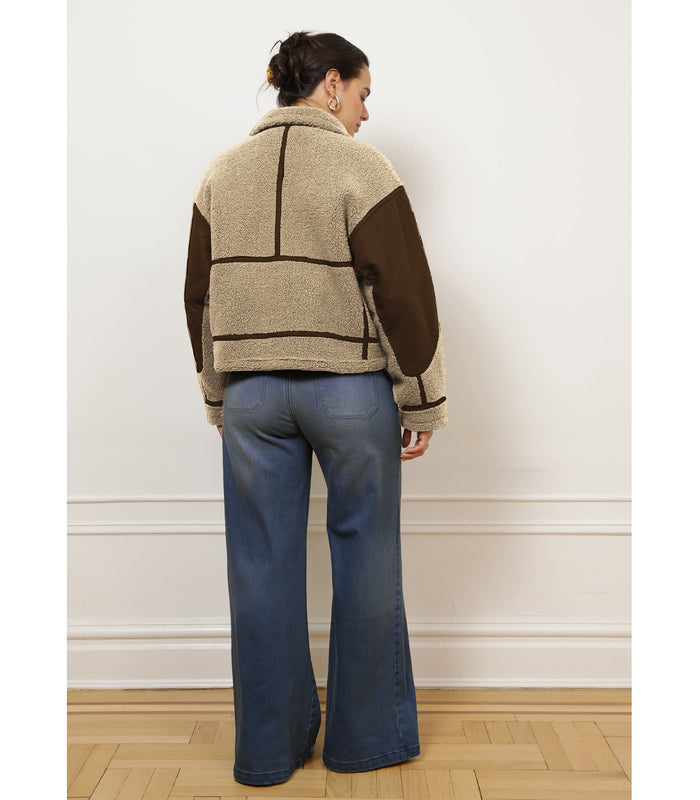 Vanessa Shearling Bomber Jacket - Ivory