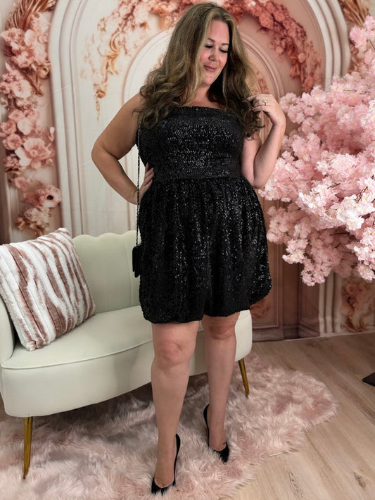 Velvet Sequin Bubble Dress