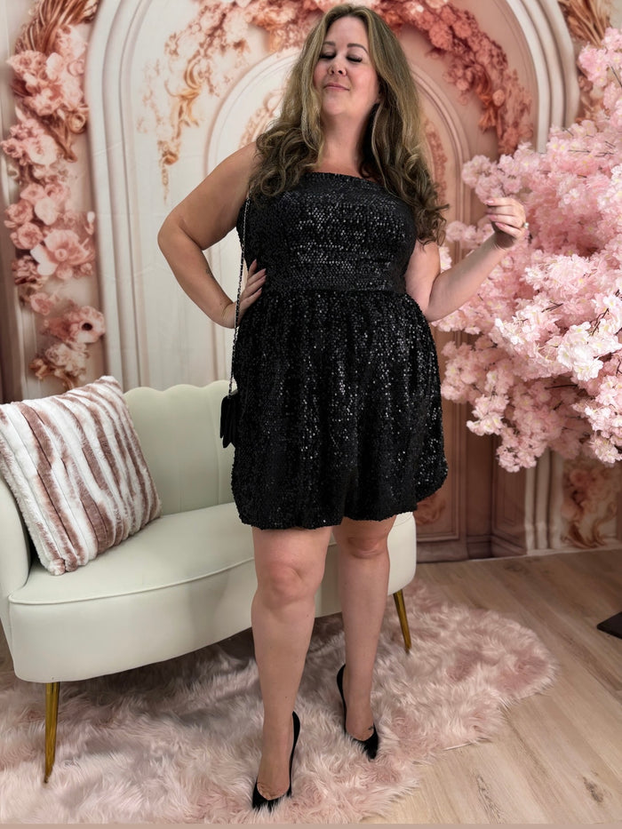Velvet Sequin Bubble Dress