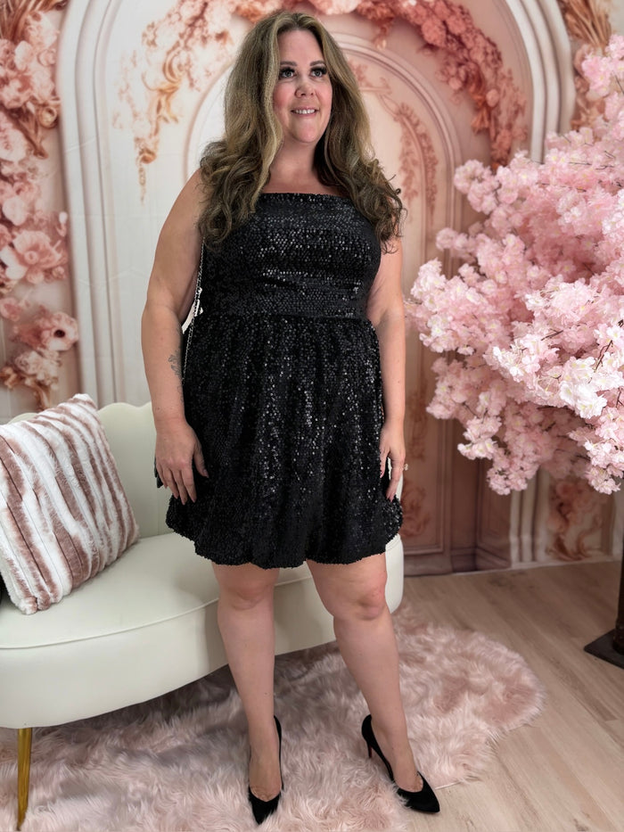 Velvet Sequin Bubble Dress