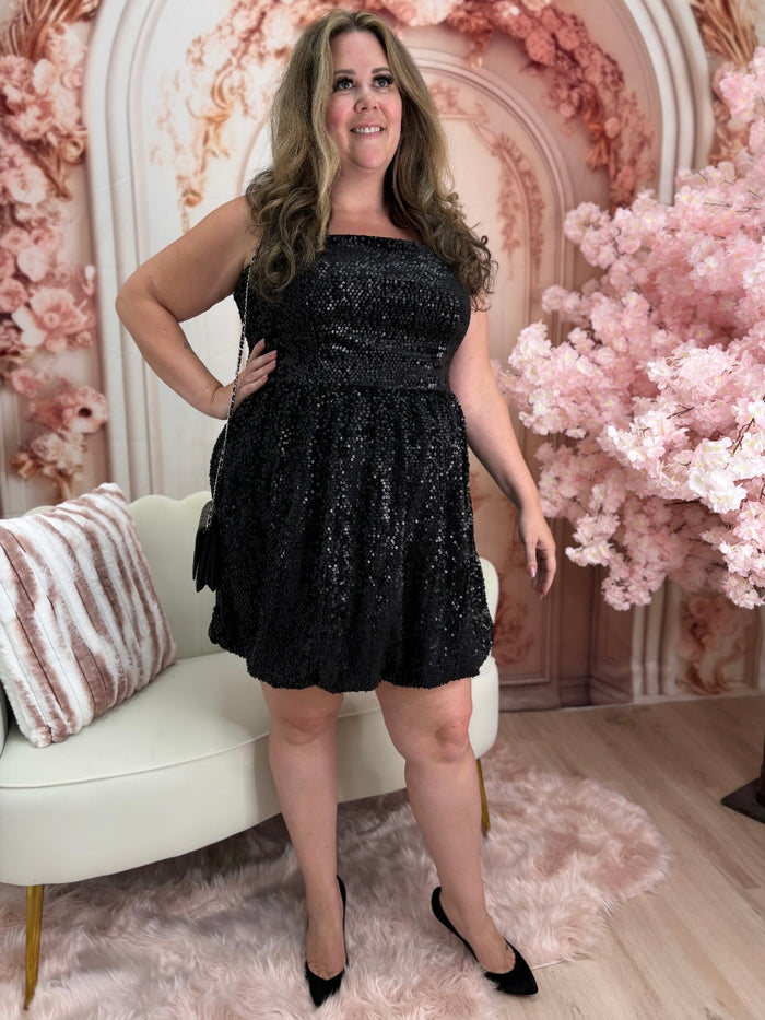 Velvet Sequin Bubble Dress