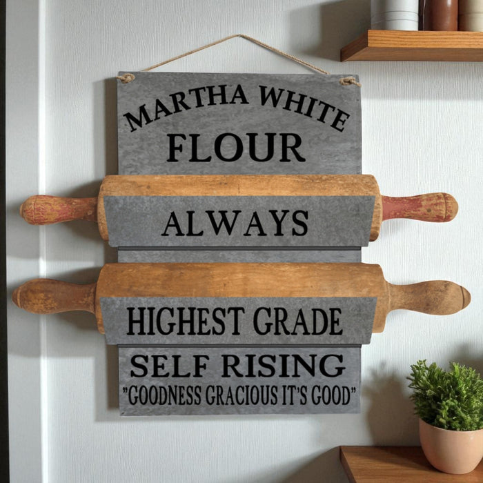 Vintage-Inspired Martha White Rolling Pin Holder
