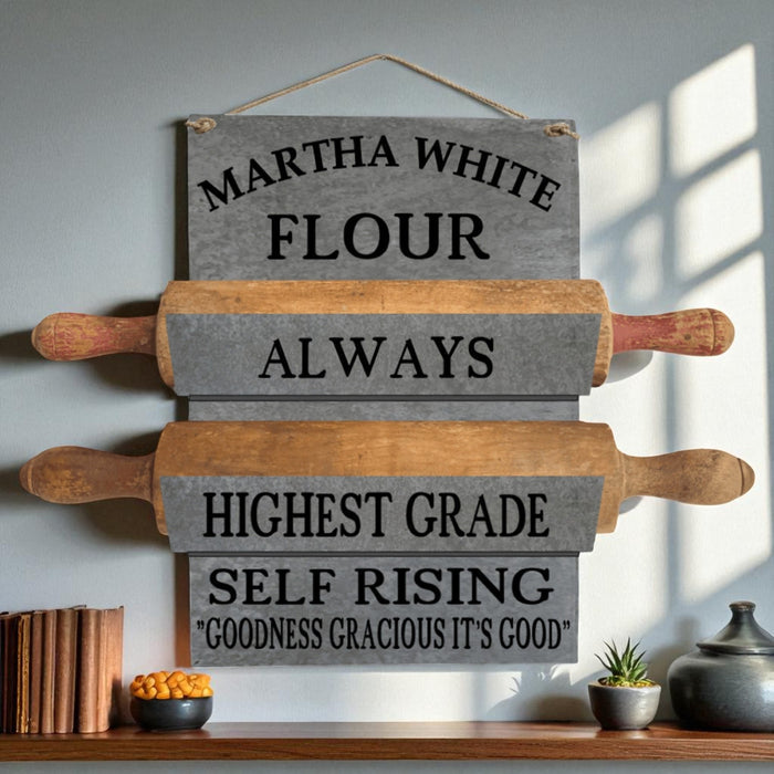 Vintage-Inspired Martha White Rolling Pin Holder