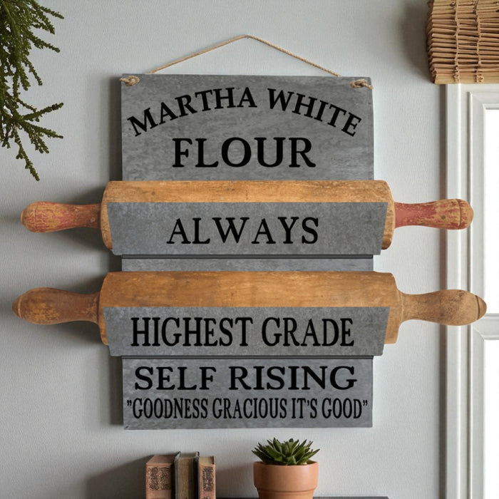 Vintage-Inspired Martha White Rolling Pin Holder
