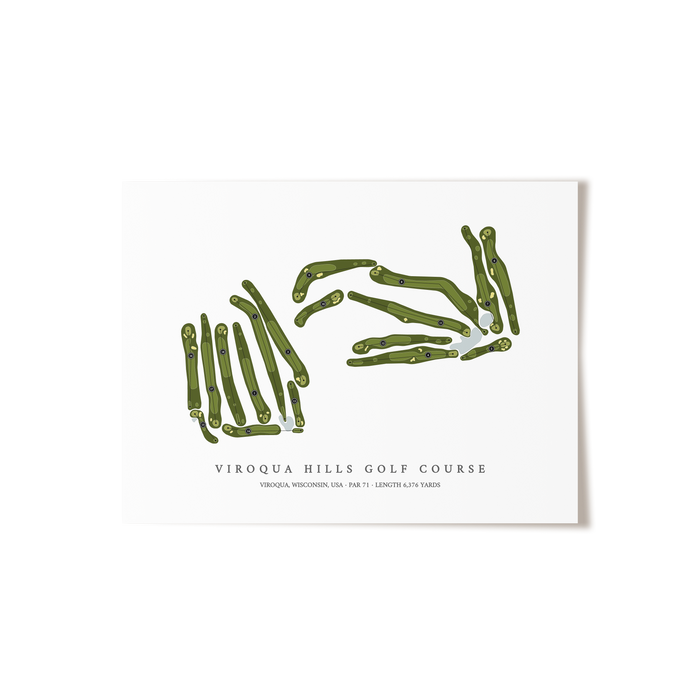 Viroqua Hills Golf Course | Golf Course Map | Unframed