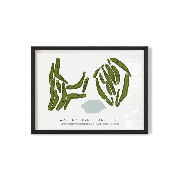 Walton Hall Golf Club | Golf Course Map | Black Frame