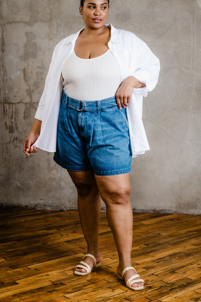 Wanda Denim Short in Stonewash Blue