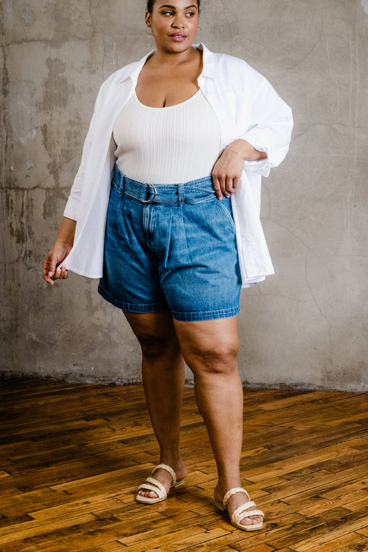 Wanda Denim Short in Stonewash Blue