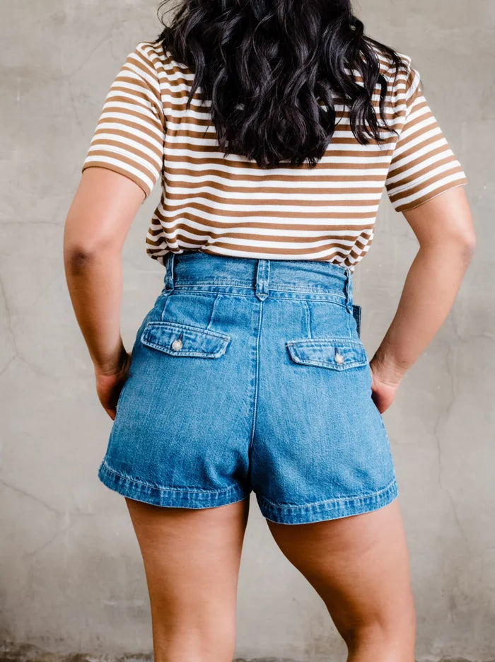 Wanda Denim Short in Stonewash Blue