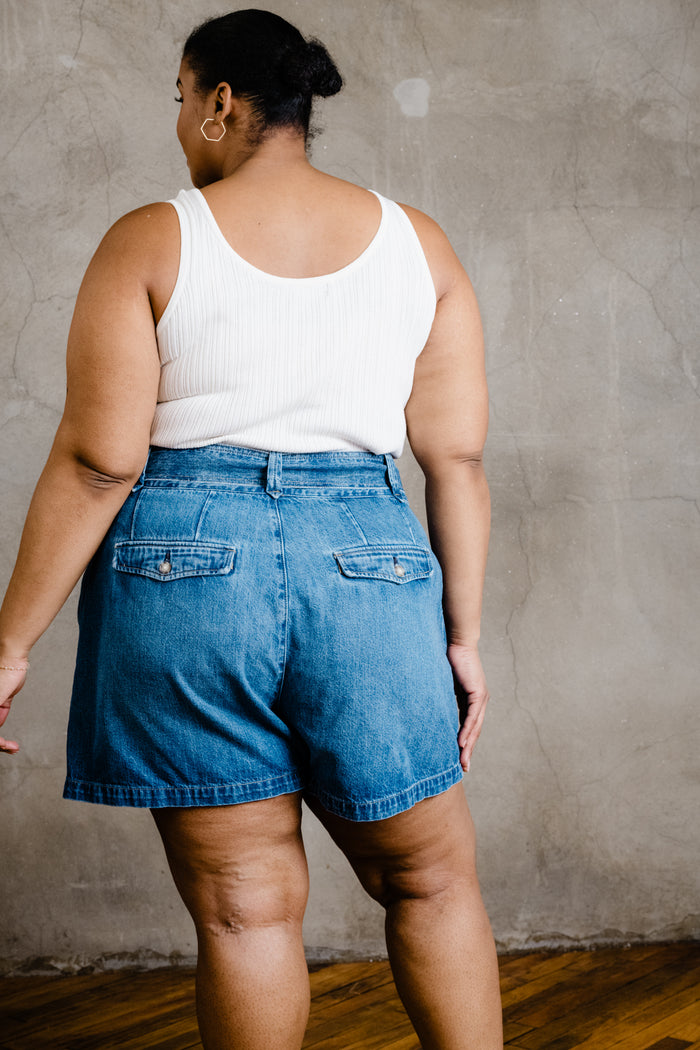 Wanda Denim Short in Stonewash Blue