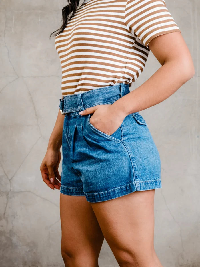 Wanda Denim Short in Stonewash Blue