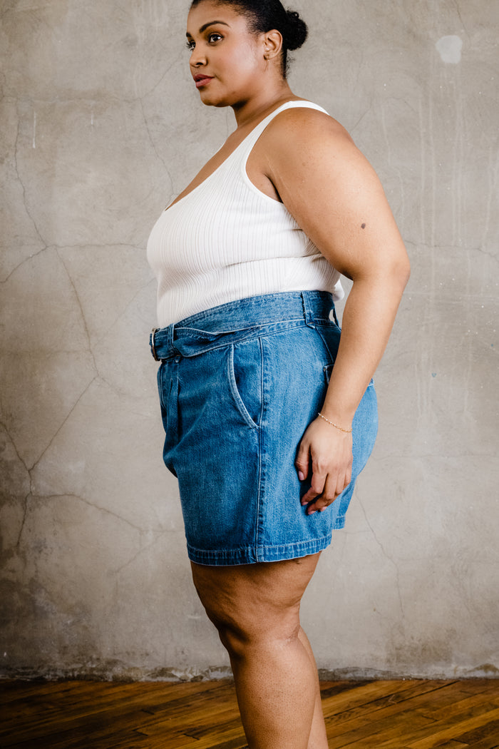 Wanda Denim Short in Stonewash Blue