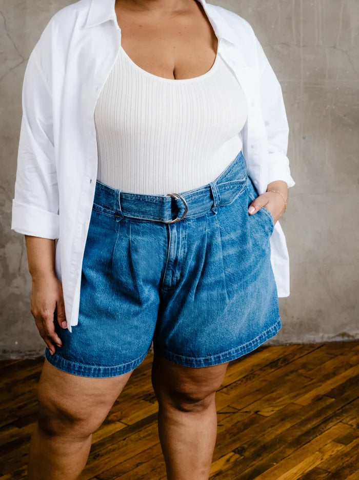 Wanda Denim Short in Stonewash Blue