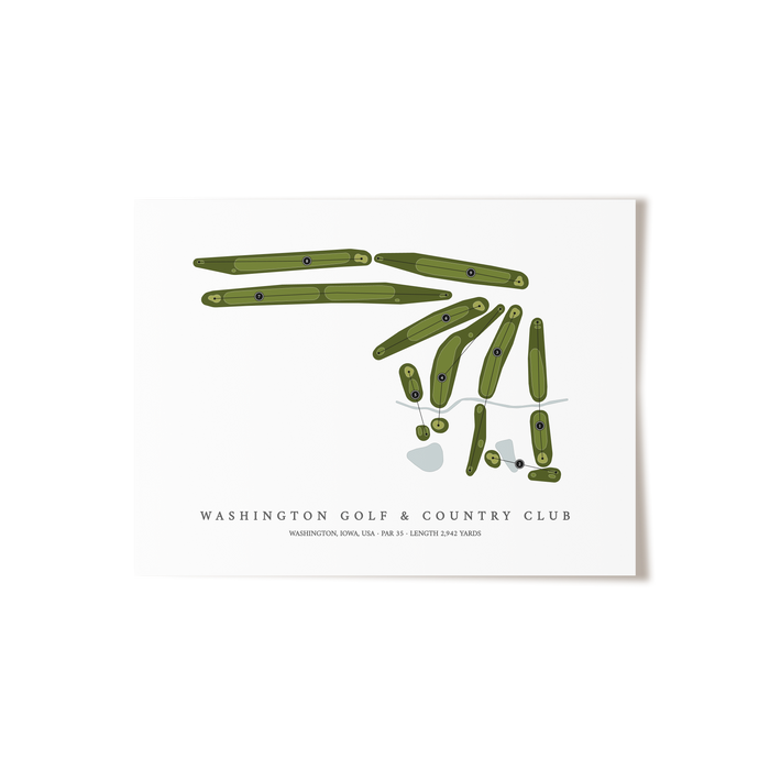 Washington Golf & Country Club | Golf Course Map | Unframed