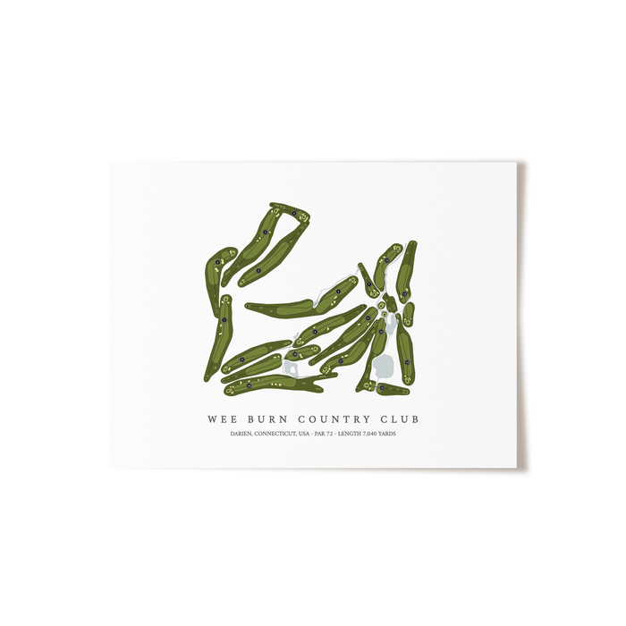 Wee Burn Country Club | Golf Course Map | Unframed