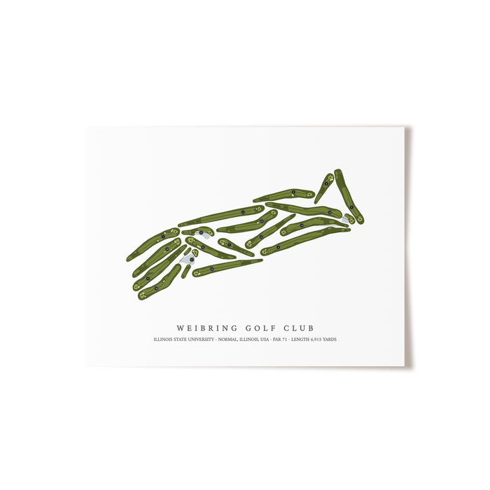 Weibring Golf Club at Illinois State University | Golf Course Map | Unframed