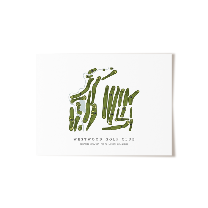 Westwood Golf Club | Golf Course Map | Unframed