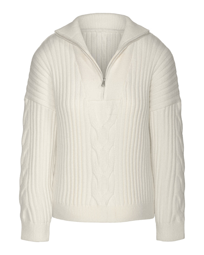 White Cable Knit Sweater