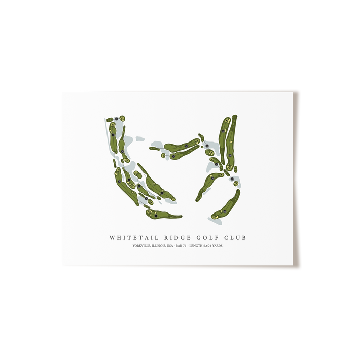 Whitetail Ridge Golf Club | Golf Course Map | Unframed