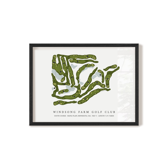 Windsong Farm Golf Club - South Course | Golf Course Map | Black Frame