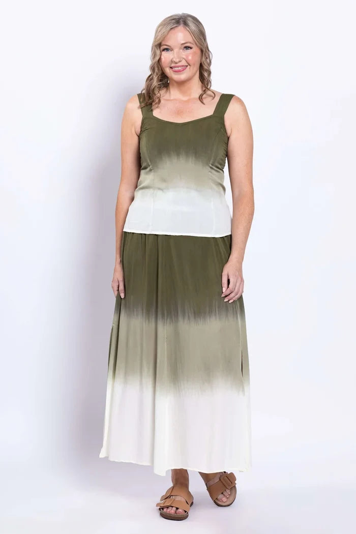 Winsome Dip Dye Tank Top in Green