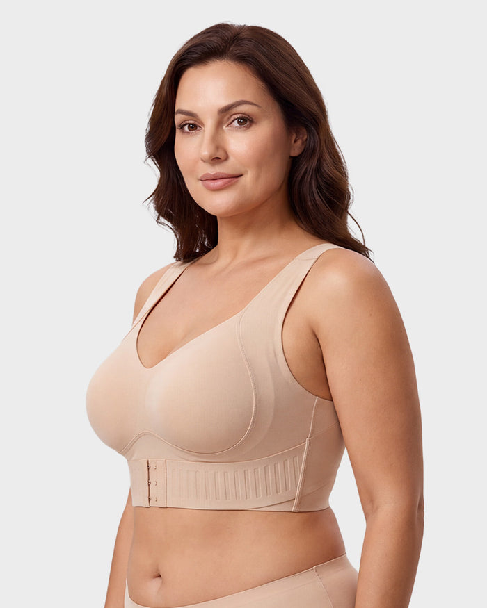 Wireless Front-Closure Posture Bra for Everyday Comfort