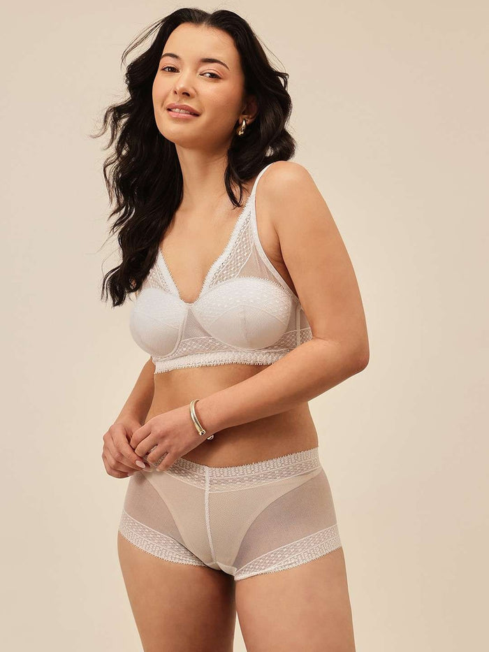 Women Mid-Rise Lace Boy Shorts Panty