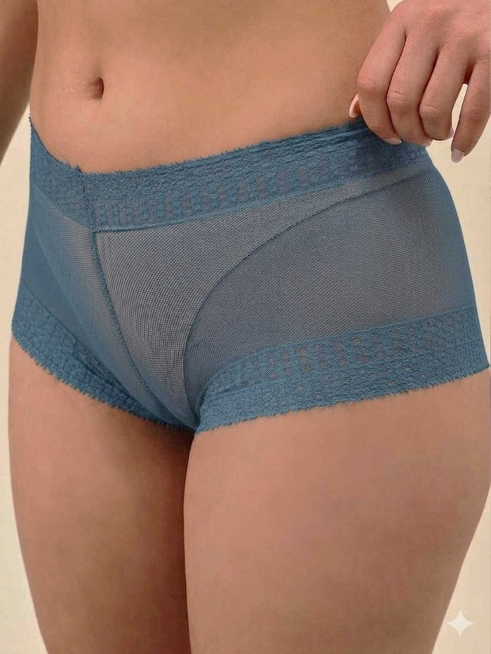 Women Mid-Rise Lace Boy Shorts Panty