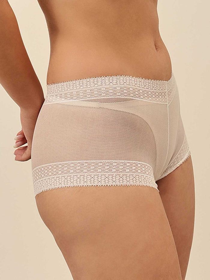 Women Mid-Rise Lace Boy Shorts Panty