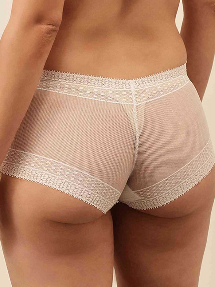 Women Mid-Rise Lace Boy Shorts Panty