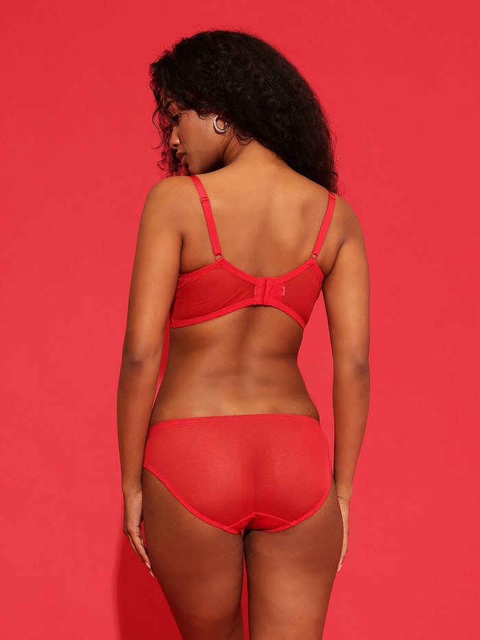 Women Padded Underwired Bralette & Brief Set